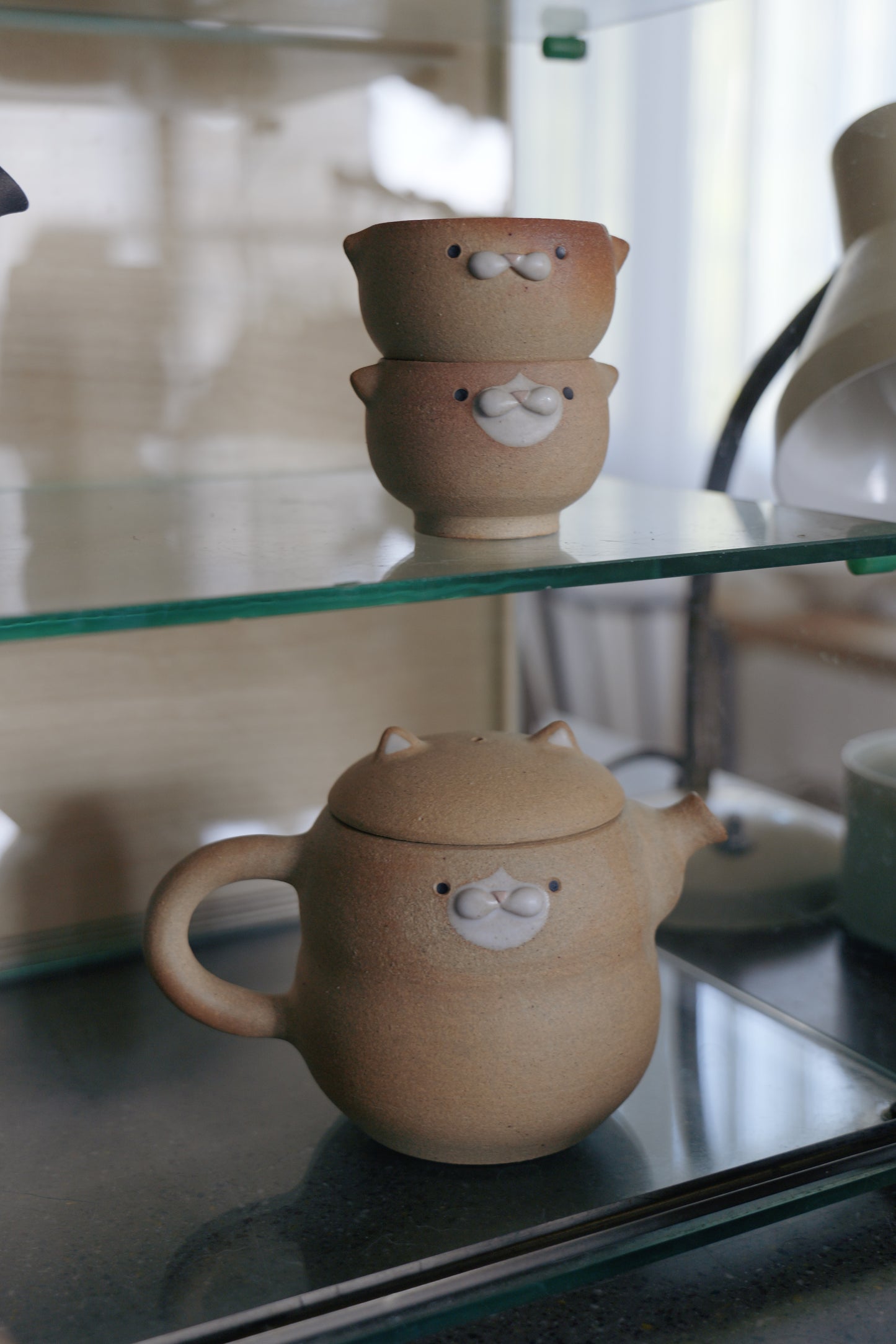 Flecked Meow Teapot Set