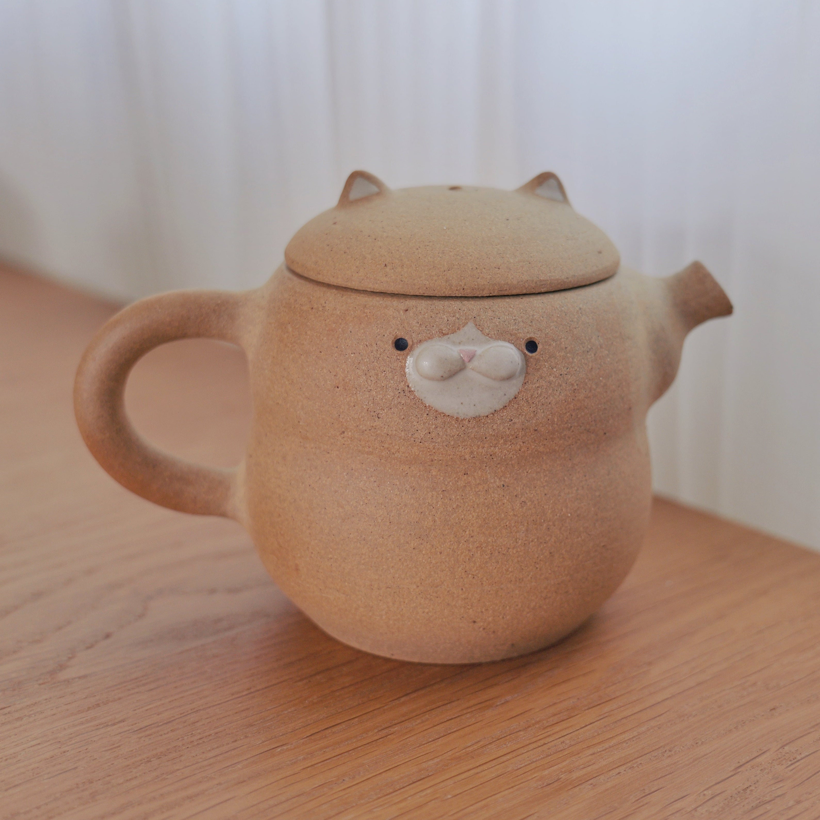 【 meemoo'sハンドメイド 】2L〜3L●茶ドット● Flecked Meow Teapot Set – Cupclay