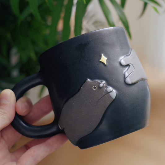 Meow Catching Star Cup - B & W