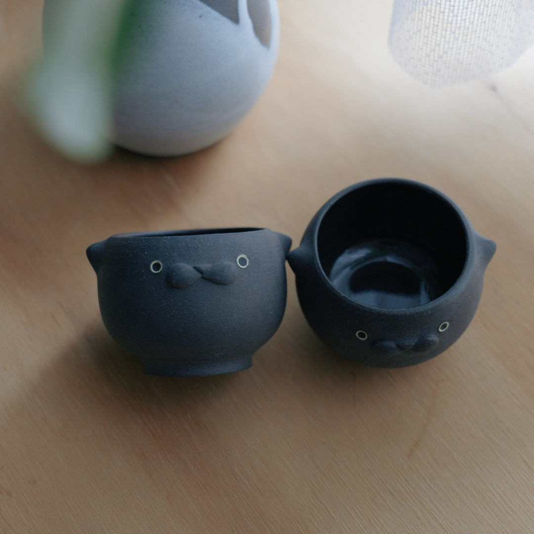 Black Meow Sake Set